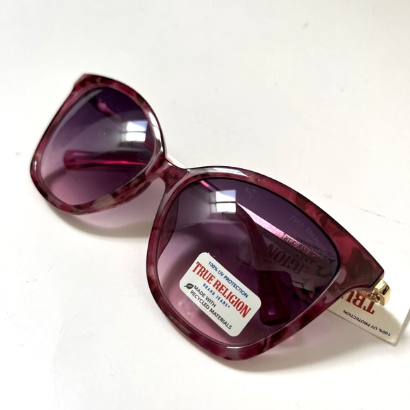 New Original TRUE RELIGION Cat Eye Sunglasses Tortoise Shell Pink Acetate main image 6
